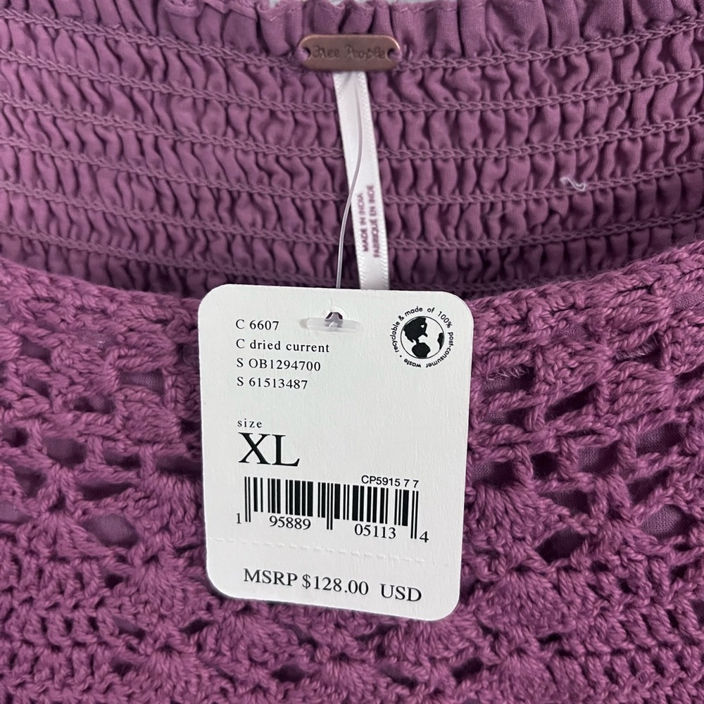 NWT Free People XL Ari Mini Dress - Dried Current - Picture 8 of 9